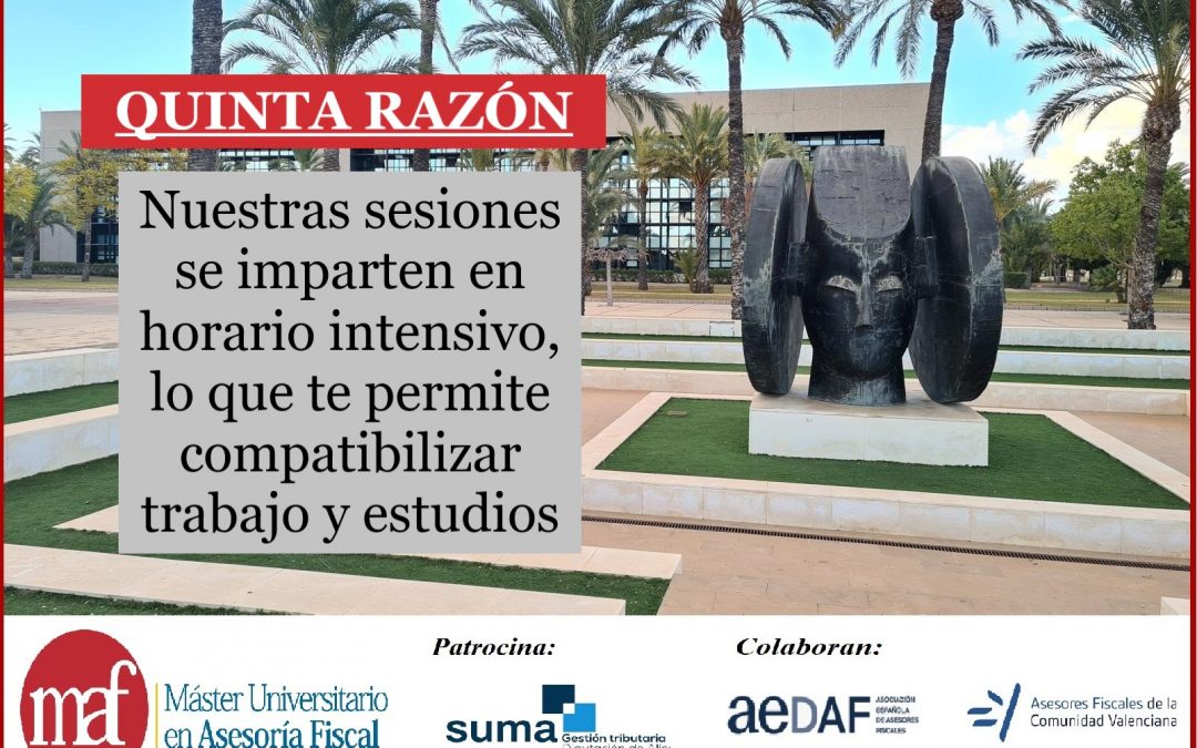 #RAZONESMAF: Nuestras sesiones se imparten en horario intensivo