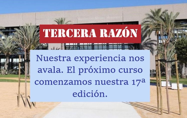 #RAZONESMAF: Nuestra experiencia nos avala. El próximo curso comenzará nuestra 17ª edición