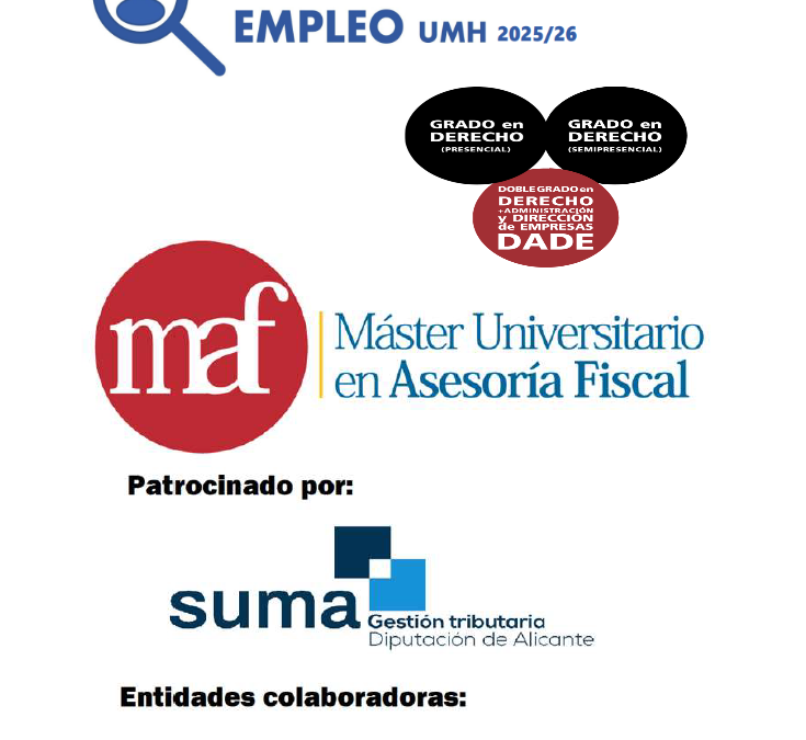 El próximo 8 de mayo se celebrarán las XXXIX Jornada de Empleo Derecho y ADE (UMH)